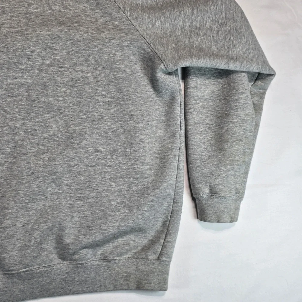 Reebok Mens Quarter Zip Sweatshirt Gray Large‎ Pullover RBLK111704 Logo Fleece